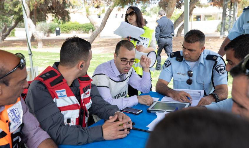 תרגיל היערכות לצונאמי. צילום: דוברות המשטרה