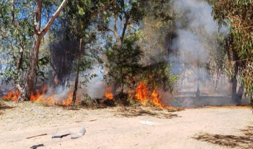 שריפה ליד עולי הגרדום. צילום: תיעוד מבצעי כב"ה