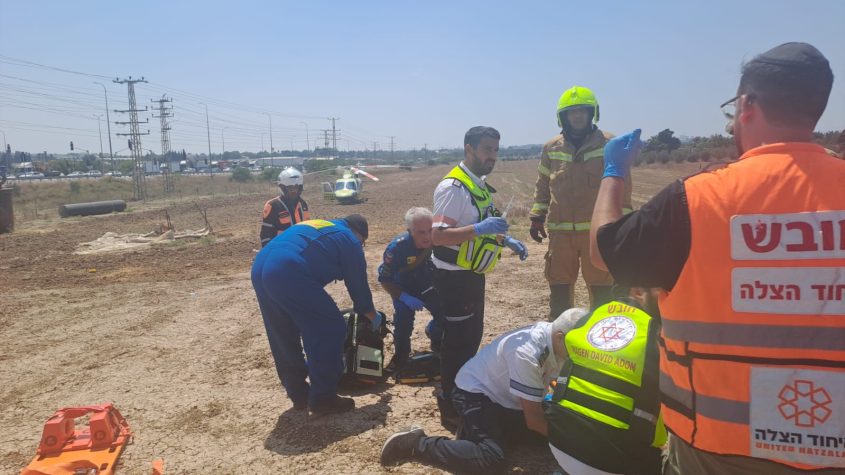 זירת התאונה בצומת הודיה. צילום: דוברות איחוד הצלה