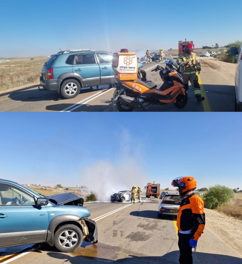 זירת האירוע ליד בית שקמה. צילום: דוברות איחוד הצלה