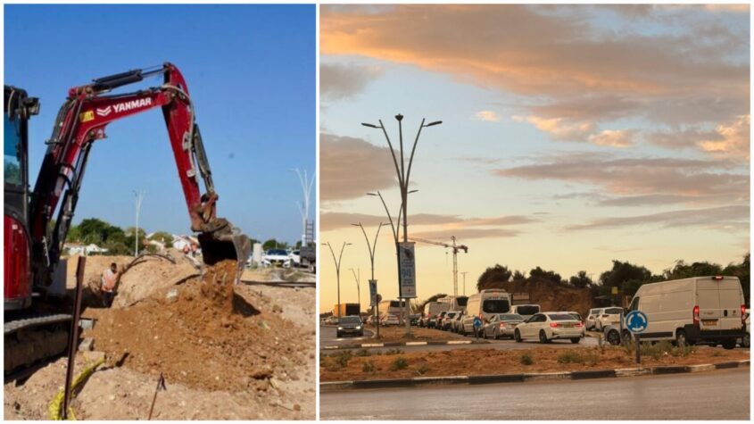 הפקקים ביציאה מהשכונה. העבודות החדשות. צילום: אלדד עובדיה