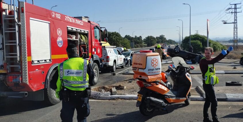 זירת התאונה בכביש 35. צילום: איחוד הצלה