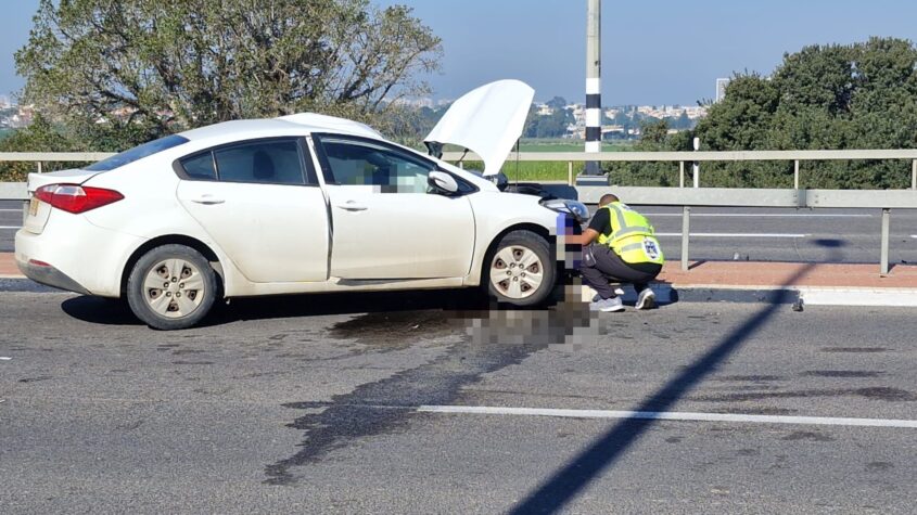 מתנדבי זק"א בזירה בצומת בית שקמה. צילום: דוברות זק"א